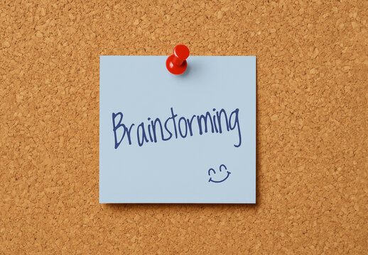 Creative Brainstorming Sticky Note Mockup Psd