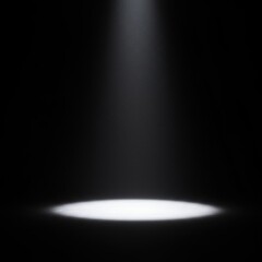 A bright spotlight illuminates a dark, empty surface, suggesting a focused search for something important or valuable ,absent ,discover ,investigation