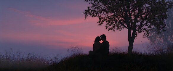 A couple enjoying a sweet romantic moment outside in nature together.