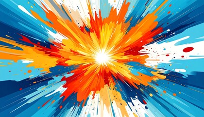 Vibrant color explosion, radiating energy