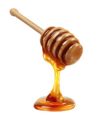 Golden honey dripping from a wooden dipper (3)