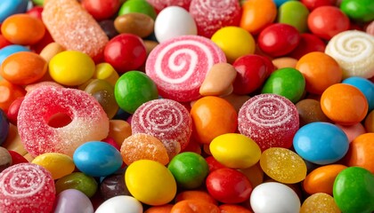 Vibrant colorful assortment of candies