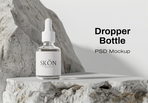 Elegant Dropper Bottle Mockup Psd