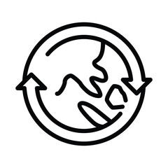 globe with sync arrow outline icon vector design good for web or mobile app
