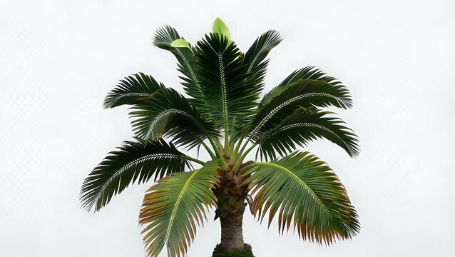 Areca Tree Swaying Gently in the Wind Animated Loop of the Betel Nut Palm with a Transparent