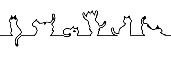 猫モチーフ ライン素材