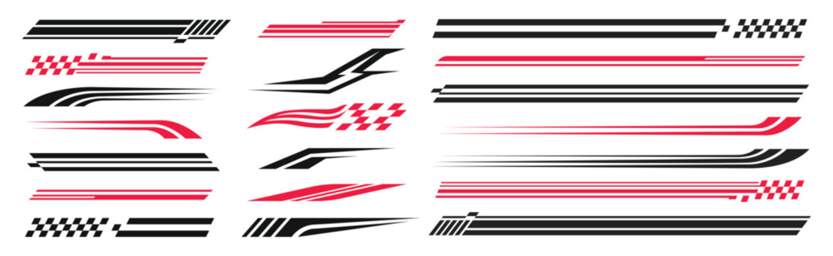 Collection of racing stripes and vehicle graphics