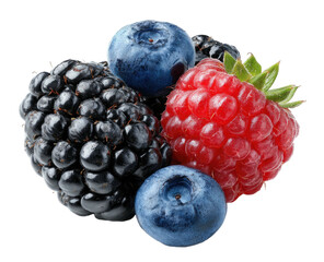 Fresh assortment of ripe blackberries, blueberries, and raspberries