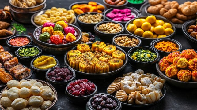 Colourful desserts for Diwali celebration