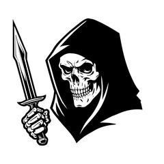 skull with a sword