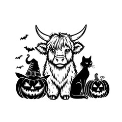 halloween card with pumpkin and bats