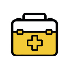 First aid kit medical equipment icon vector illustration emergency symbol