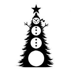 snowman on black background