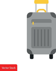 Sleek gray suitcase vector for modern travel & vacation concepts