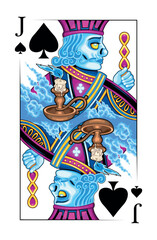 Ghost Jack of Spades Playing Card. Vector illustration.

