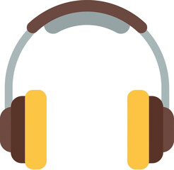 Stylish flat design headphones icon - digital music audio accessory