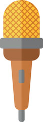 Modern flat microphone icon for broadcast, podcast & music content