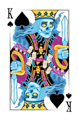 Ghost King of Spades Playing Card. Vector illustration.
