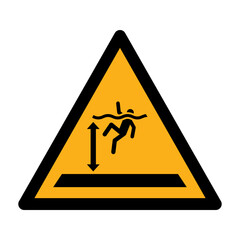 Deep water vector design warning safety sign standar ISO 7010