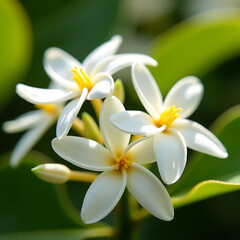 Fototapeta premium white frangipani flowers