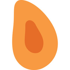 Halved Orange Fruit with Inner Seed Shape on Transparent Background Isolated Studio Shot