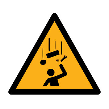 Falling objects vector design warning safety sign standar ISO 7010