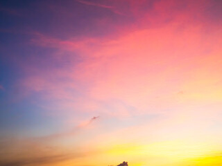 Sky sunset evening sunrise cloud weather dramatic landscape goldent and indigo color gradient pastel horizon, twilight yellow golden reflection morning nature environment energy ecosystem.