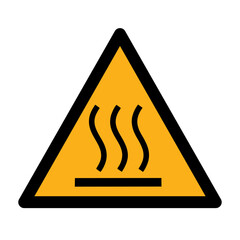 Hot surface vector design warning safety sign standar ISO 7010.