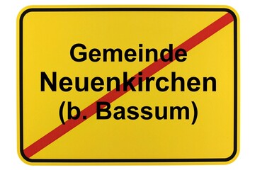 Illustration eines Ortsschildes der Gemeinde Neuenkirchen bei Bassum in Niedersachsen	
