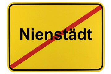 Illustration eines Ortsschildes der Gemeinde Nienstädt in Niedersachsen	
