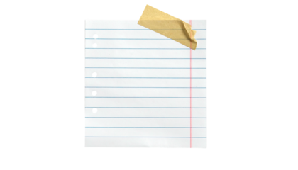 Lined sheet is taped against solid black background