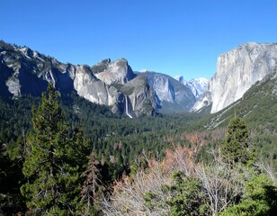 Yosemite Valley Vista - Majestic Landscape with El Capitan and Half Dome.