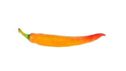 Orange and green sweet pepper on transparent background