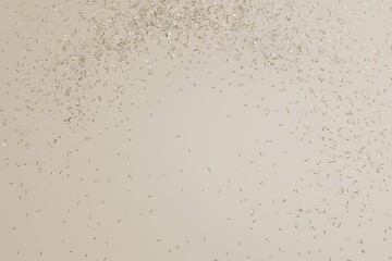 Elegant beige background with shimmering gold glitter confetti for a festive design or celebration, ideal for invitations, cards, and marketing materials