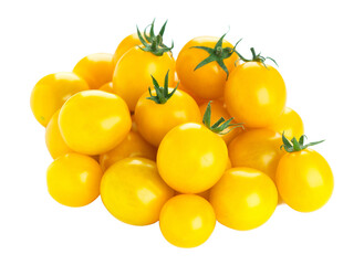 golden yellow cherry tomatoes, bursting with flavor and freshness, perfect for vibrant culinary themes and healthy eating campaigns, appealing and summery