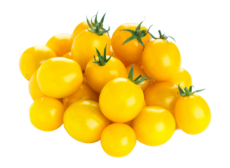 golden yellow cherry tomatoes, bursting with flavor and freshness, perfect for vibrant culinary themes and healthy eating campaigns, appealing and summery