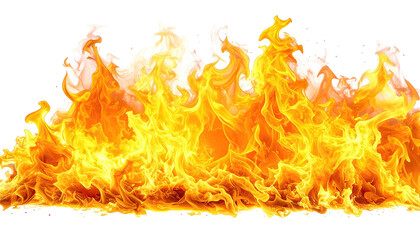 Fierce, swirling orange flames against a stark black backdrop