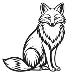 Obraz premium Vector illustration of a single fox isolated on white background