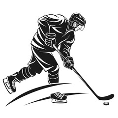 Obraz premium Hockey player skating with puck