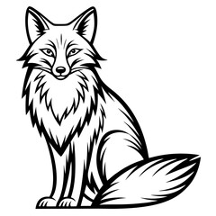 Obraz premium Vector illustration of a single fox isolated on white background
