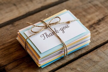 Express sincere gratitude with beautiful thank you notes tied with rustic twine, perfect for personal and professional correspondence with elegance