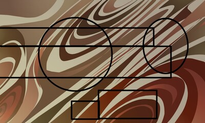 Retro Abstract Swirl Background with Geometric Frames