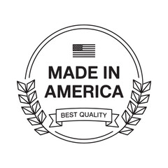 Made in america best quality emblem with us flag and laurel wreath