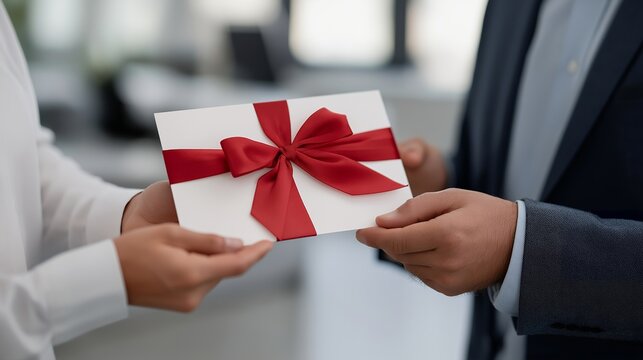 A winner posing proudly with their gift certificate at a company celebration, symbolizing success, satisfaction, and the emotional connection created through appreciation events. cinematic color