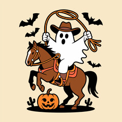 Cowboy Ghost Riding Horse Halloween

