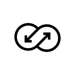 Two opposite arrows exchange icon. Direction arrows for transfer icon isolated on white background