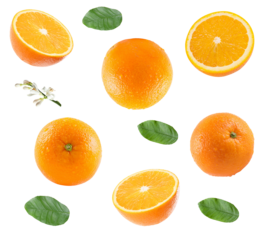 assorted oranges with leaves and blossoms offer a fresh, natural citrus vibe for healthy eating, vibrant lifestyle, and culinary publications