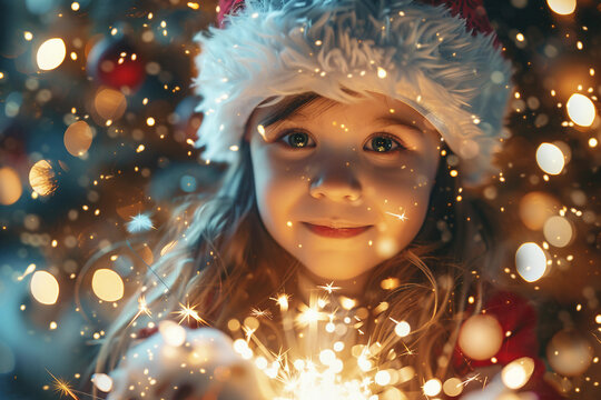 Holidays atmosphere on eve of miracle festive New Year decoration at home ai generative