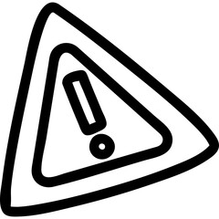 Hand Drawn Style Triangle Warning Sign With Exclamation Mark Symbol Alert Attention Danger...