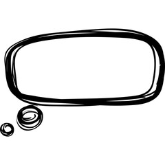 Hand Drawn Thought Bubble Outline With Small Circles For Communication Or Ideas On A Transparent Background